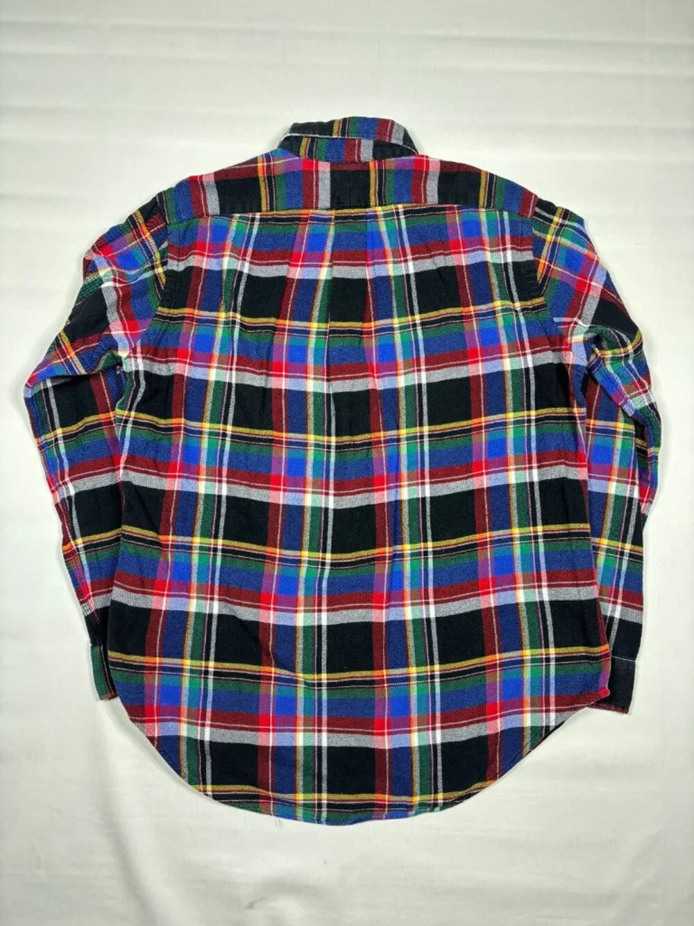 Polo Ralph Lauren Mens Plaid Flannel Shirt Multicolor Long Sleeve Custom Fit